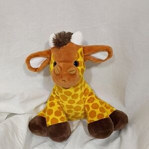 EUC Melissa and Doug Baby Giraffe Plush Animal Zoo Jungle 11" Tall Yellow Brown